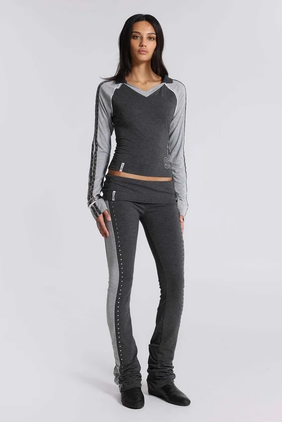 Rynna sportieve bootcut-broek met omgeslagen zoom