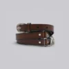 Saddle Skinny bruine leren riem