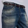Saddle Skinny bruine leren riem