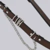 Saddle Skinny bruine leren riem