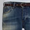 Saddle Skinny bruine leren riem