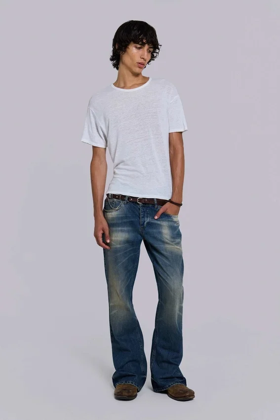 Saddle Skinny bruine leren riem
