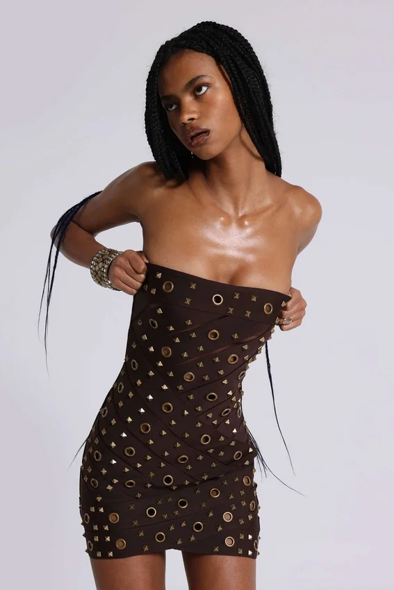 Serena bandagejurk met studs