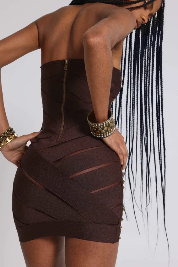 Serena bandagejurk met studs
