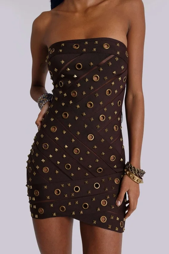 Serena bandagejurk met studs