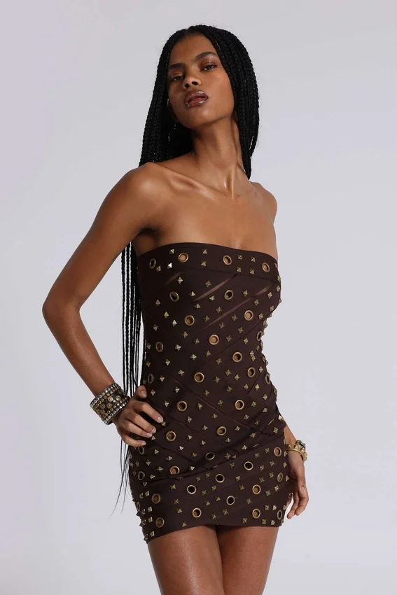 Serena bandagejurk met studs