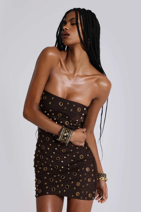 Serena bandagejurk met studs