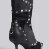Shadow kniehoge laars met studs