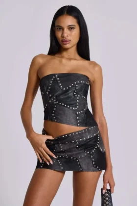 Shadow korset-top met studs