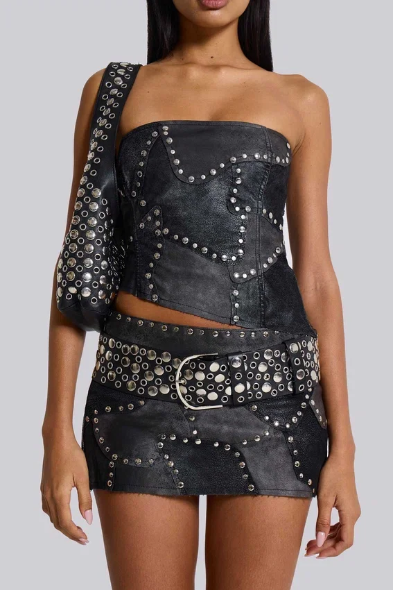Shadow korset-top met studs