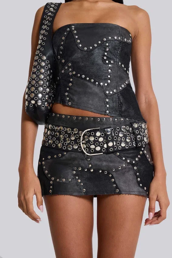 Shadow korset-top met studs