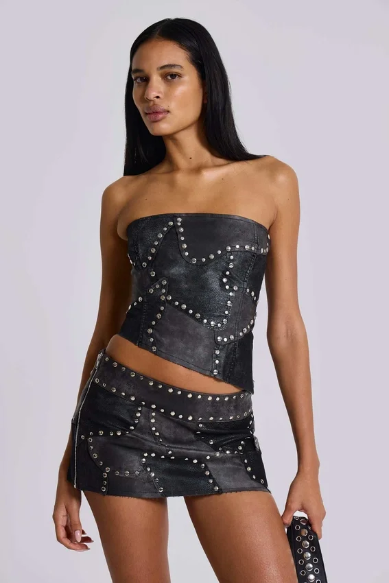 Shadow korset-top met studs