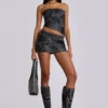 Shadow kniehoge laars met studs