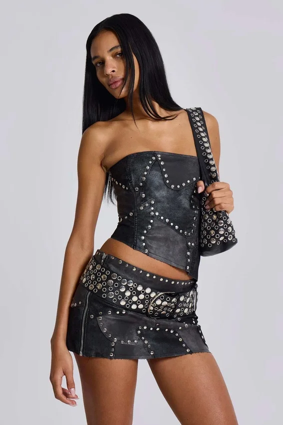 Shadow minirok met studs