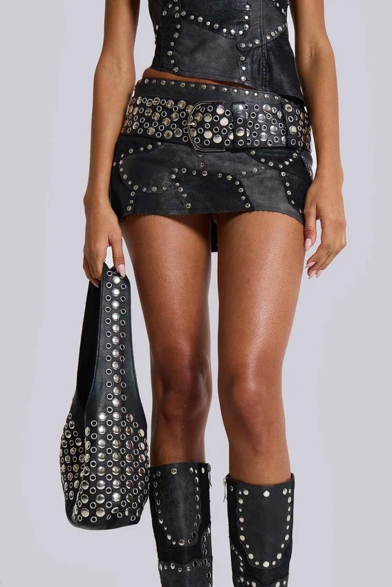 Shadow minirok met studs