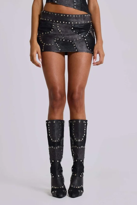 Shadow minirok met studs