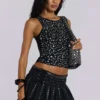 Silvra tankini-hemdje met studs