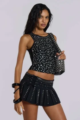 Silvra tankini-hemdje met studs