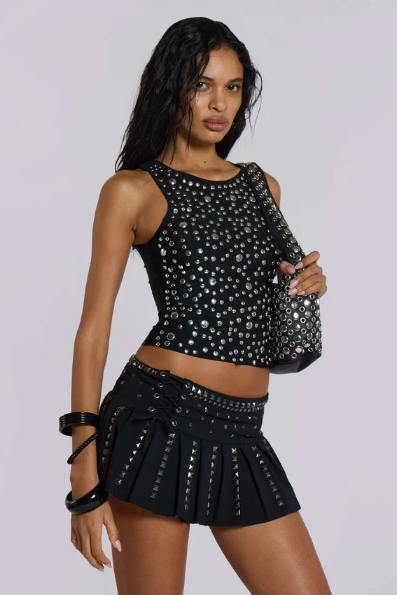 Silvra tankini-hemdje met studs