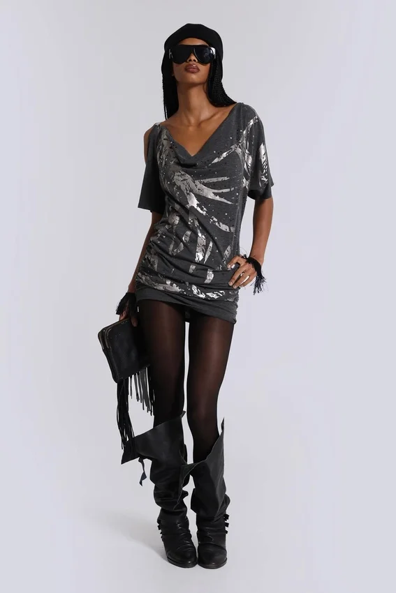 Sky asymmetrische mini-jurk