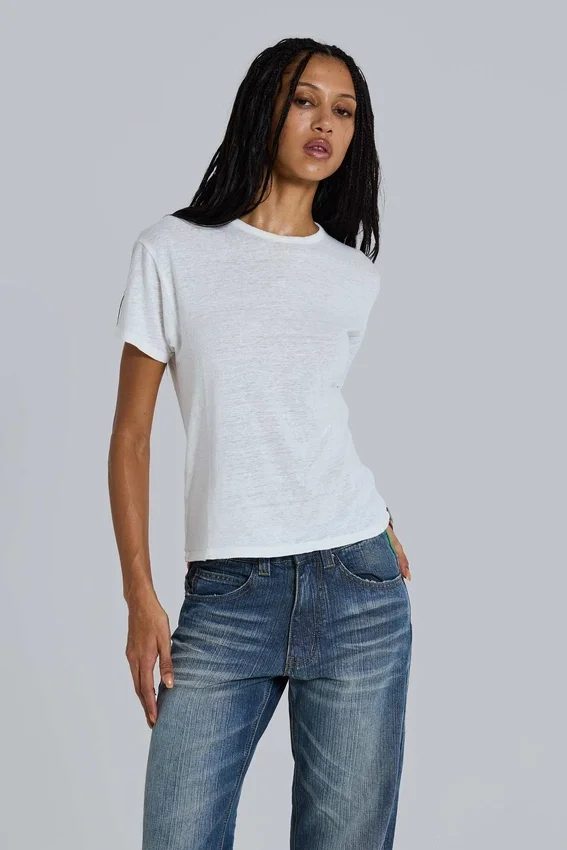 Slub wit T-shirt