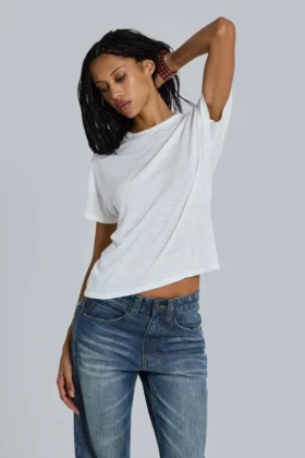 Slub wit T-shirt