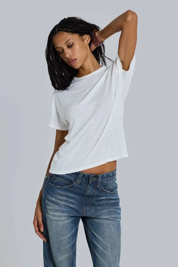 Slub wit T-shirt