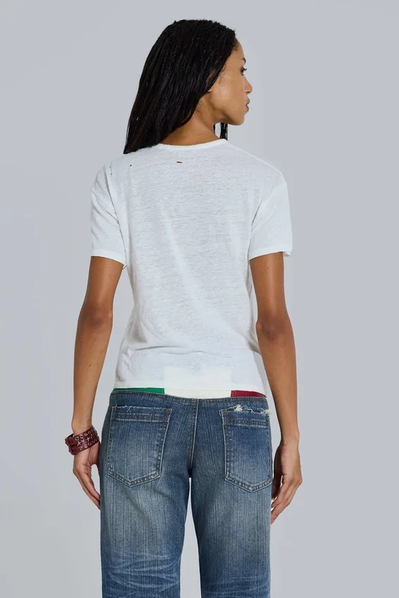Slub wit T-shirt