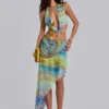 Soleila gedrapeerde maxi-rok