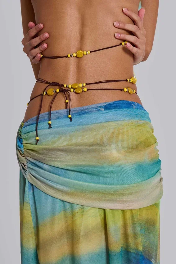 Soleila gedrapeerde maxi-rok