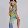 Soleila gedrapeerde maxi-rok