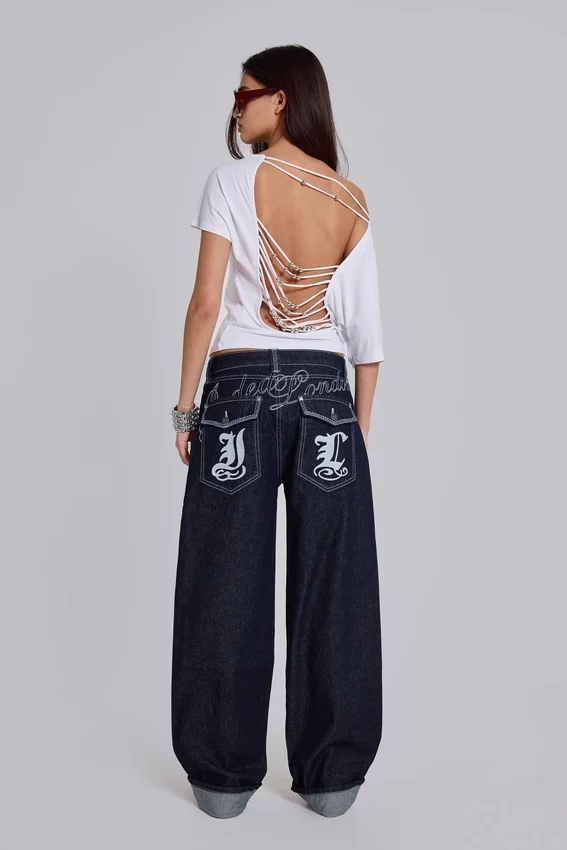 Sonic geborduurde baggy Jeans