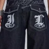 Sonic geborduurde baggy Jeans