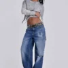 Sonic-Jeans in vintage blauwe wassing