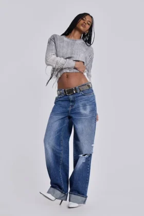 Sonic-Jeans in vintage blauwe wassing