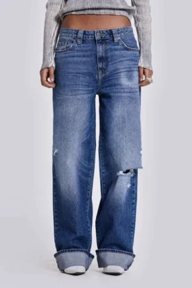 Sonic-Jeans in vintage blauwe wassing
