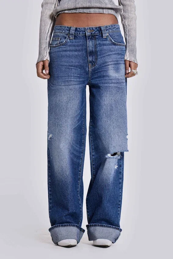 Sonic-Jeans in vintage blauwe wassing