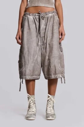 Stone Oil Wash parachute-short