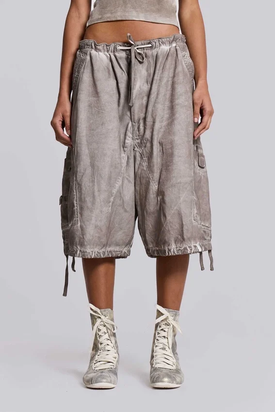 Stone Oil Wash parachute-short