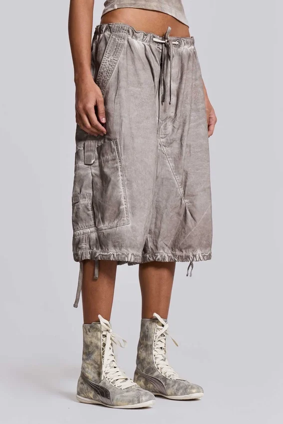 Stone Oil Wash parachute-short