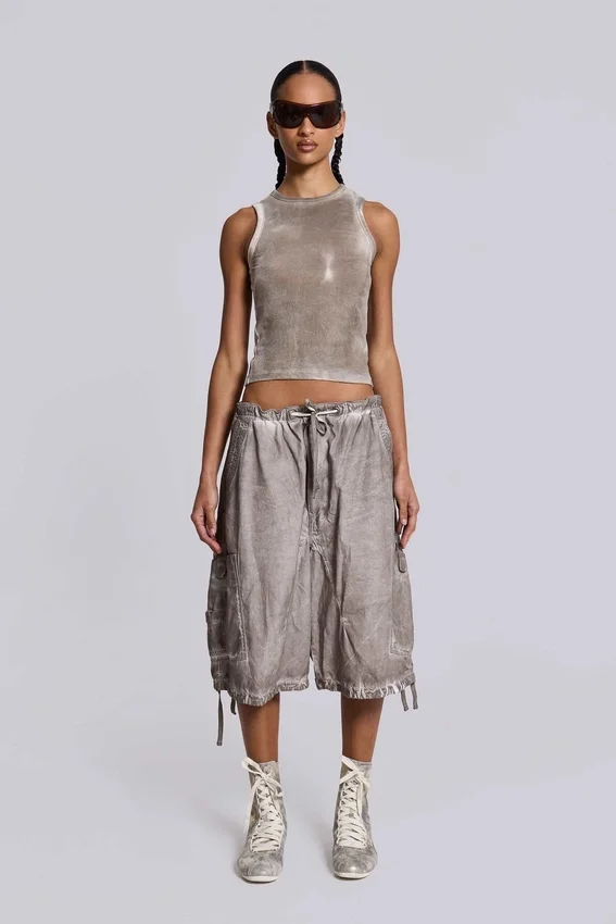 Stone Oil Wash parachute-short
