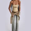 Strap Up-jeans met stonewash-effect