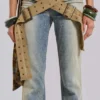 Strap Up-jeans met stonewash-effect