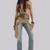 Strap Up-jeans met stonewash-effect