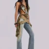Strap Up-jeans met stonewash-effect