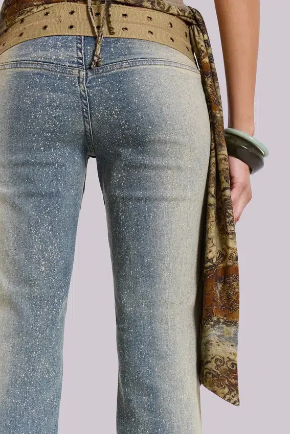 Strap Up-jeans met stonewash-effect