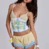 Sugar satijnen kanten minishorts