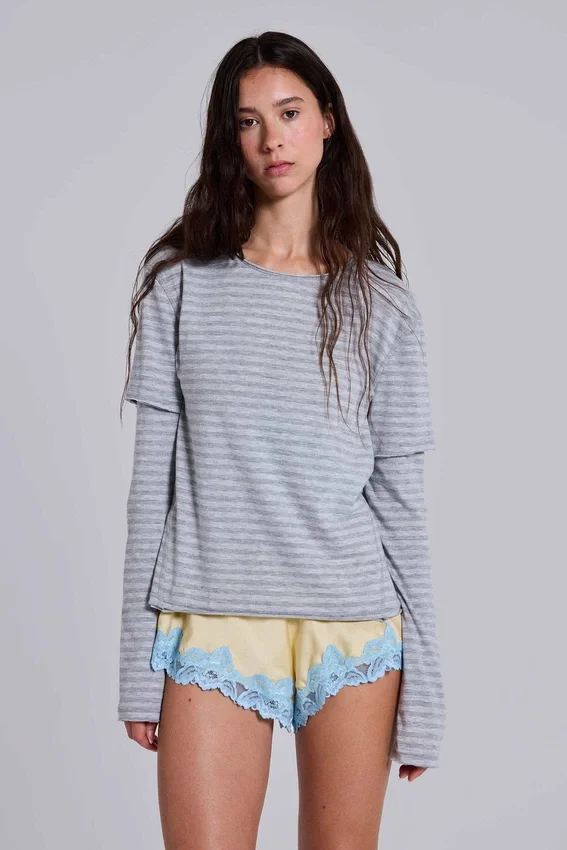 Sugar satijnen kanten minishorts