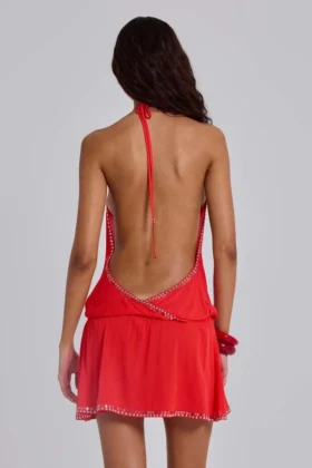 Tatiana mini-jurk met open rug