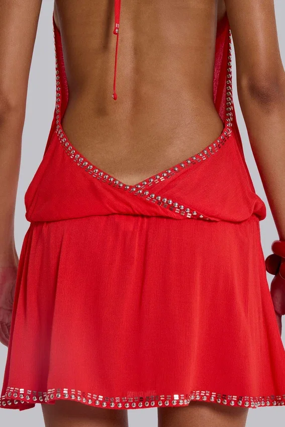 Tatiana mini-jurk met open rug
